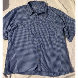 Mountain Hardware Shirt Mens XXL  Blue Vented Button Up Outdoors Hiking Fish